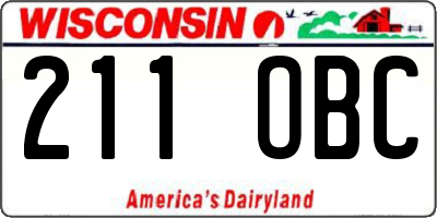 WI license plate 211OBC