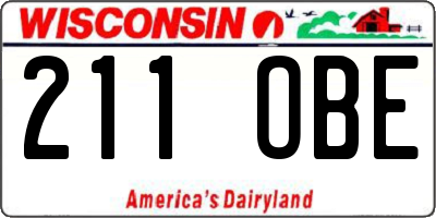 WI license plate 211OBE