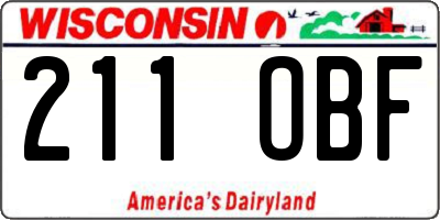 WI license plate 211OBF