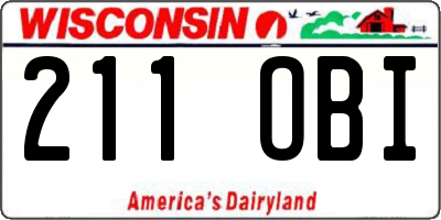 WI license plate 211OBI