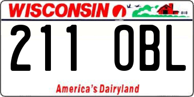 WI license plate 211OBL