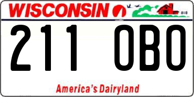 WI license plate 211OBO