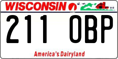 WI license plate 211OBP