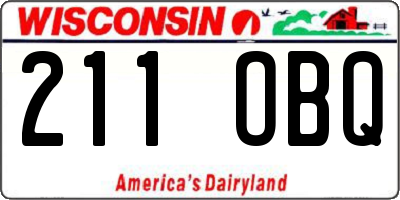 WI license plate 211OBQ