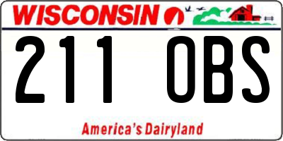 WI license plate 211OBS
