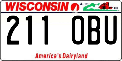 WI license plate 211OBU