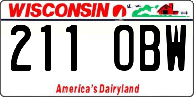 WI license plate 211OBW
