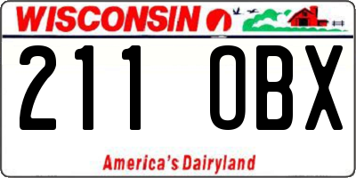 WI license plate 211OBX
