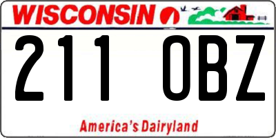 WI license plate 211OBZ