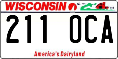 WI license plate 211OCA