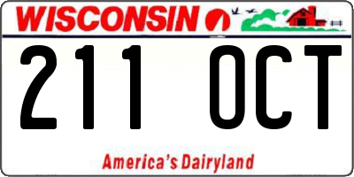 WI license plate 211OCT