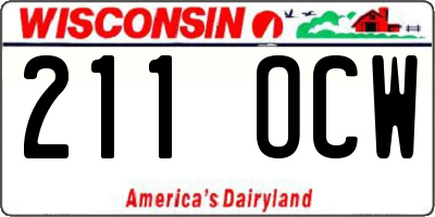 WI license plate 211OCW