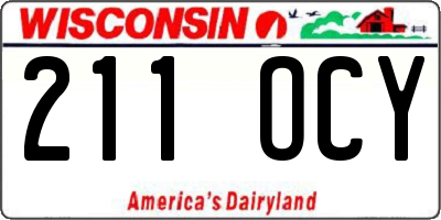 WI license plate 211OCY