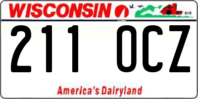 WI license plate 211OCZ