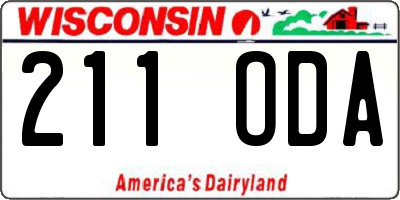 WI license plate 211ODA
