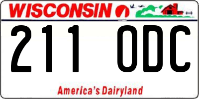 WI license plate 211ODC