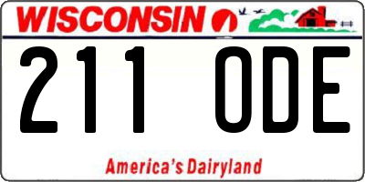 WI license plate 211ODE