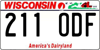 WI license plate 211ODF