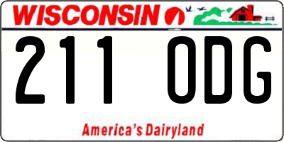 WI license plate 211ODG