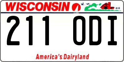 WI license plate 211ODI