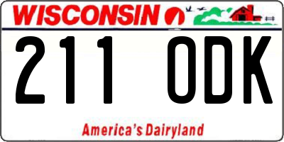 WI license plate 211ODK