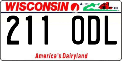 WI license plate 211ODL