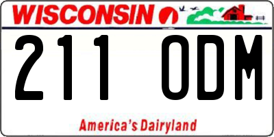 WI license plate 211ODM
