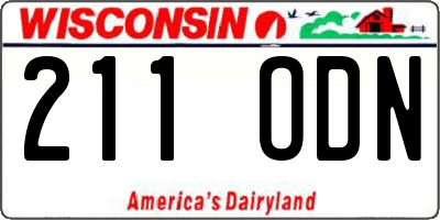 WI license plate 211ODN