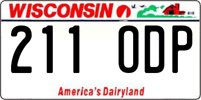 WI license plate 211ODP