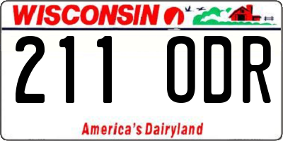 WI license plate 211ODR
