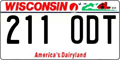 WI license plate 211ODT