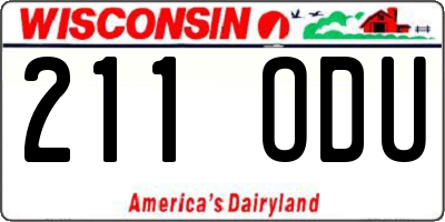 WI license plate 211ODU
