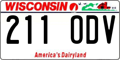 WI license plate 211ODV