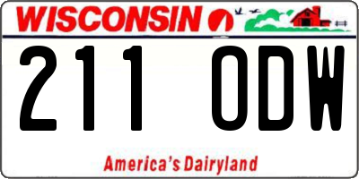 WI license plate 211ODW