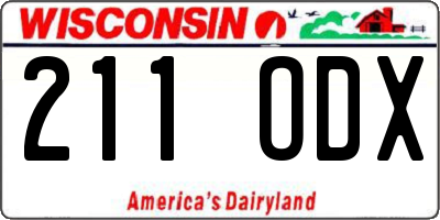 WI license plate 211ODX