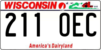 WI license plate 211OEC