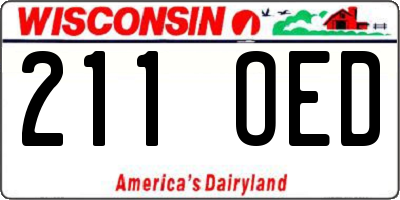 WI license plate 211OED