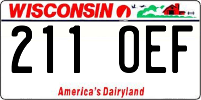 WI license plate 211OEF