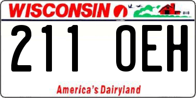 WI license plate 211OEH