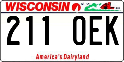 WI license plate 211OEK