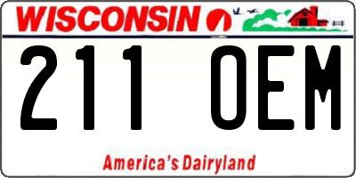 WI license plate 211OEM