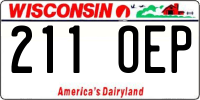 WI license plate 211OEP