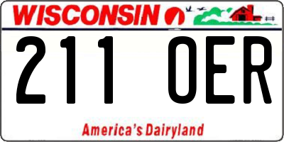 WI license plate 211OER