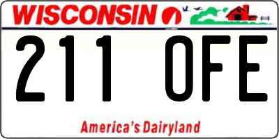 WI license plate 211OFE