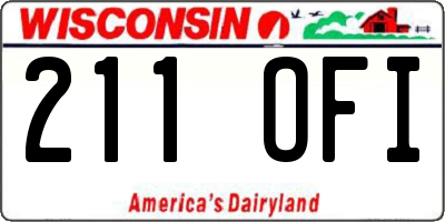 WI license plate 211OFI