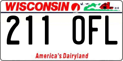WI license plate 211OFL