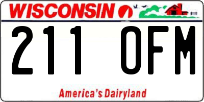 WI license plate 211OFM