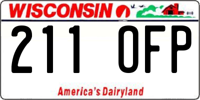 WI license plate 211OFP