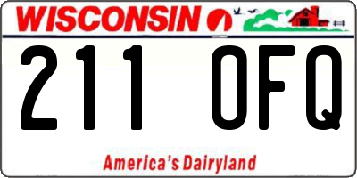 WI license plate 211OFQ