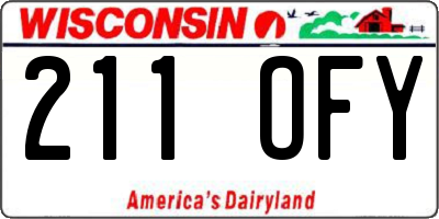 WI license plate 211OFY